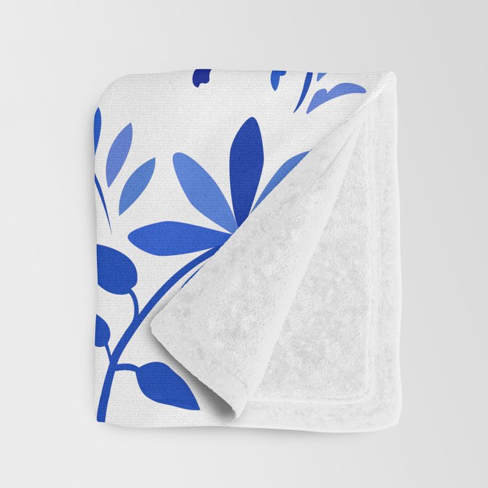 Mexican Otomí Design in Deep Blue by Akbaly Throw Blanket Gallery Image 3