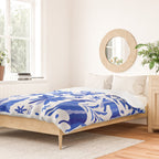 Mexican Otomí Design in Deep Blue by Akbaly Duvet Cover Gallery Image 2