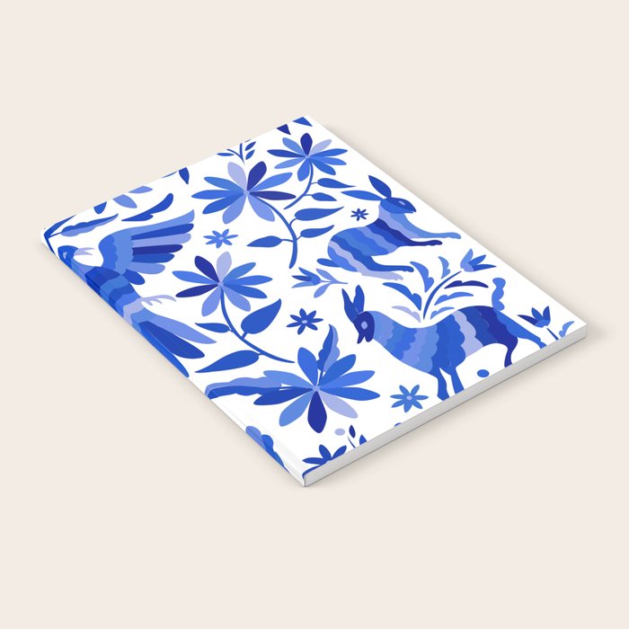 Mexican Otomí Design in Deep Blue by Akbaly Notebook Gallery Image 2