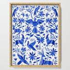 Mexican Otomí Design in Deep Blue by Akbaly Serving Tray Gallery Image 1