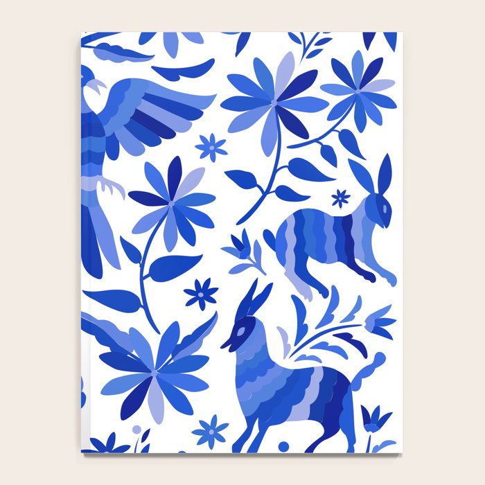 Mexican Otomí Design in Deep Blue by Akbaly Notebook Gallery Image 4