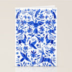 Mexican Otomí Design in Deep Blue by Akbaly Stationery Card Gallery Image 2