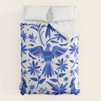 Mexican Otomí Design in Deep Blue by Akbaly Comforter Gallery Image 6