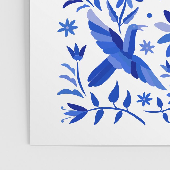 Mexican Otomí Design in Deep Blue by Akbaly Poster Gallery Image 3