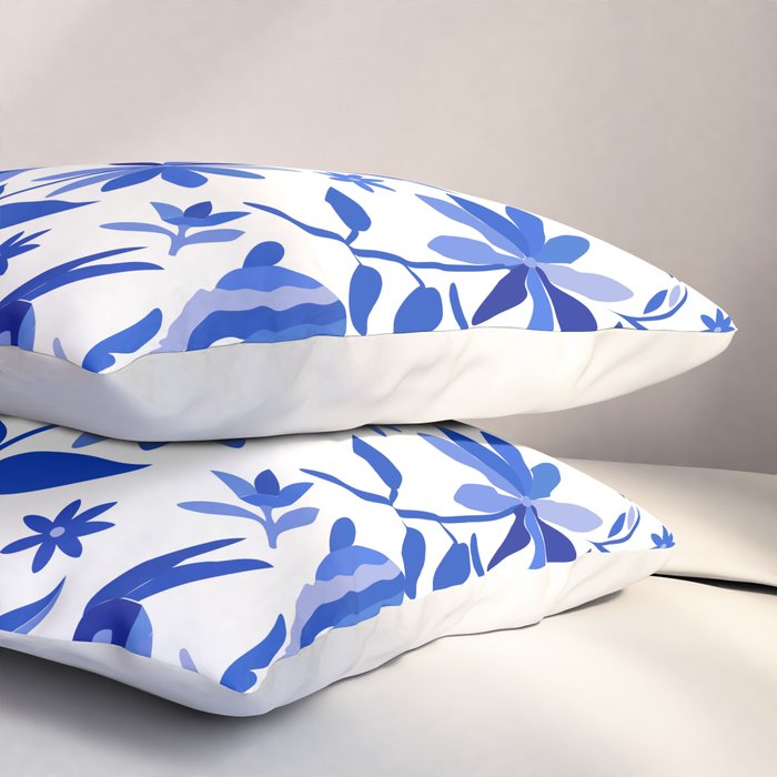Mexican Otomí Design in Deep Blue by Akbaly Pillow Sham Gallery Image 3
