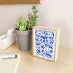 Mexican Otomí Design in Deep Blue by Akbaly Mini Art Print Gallery Image 2
