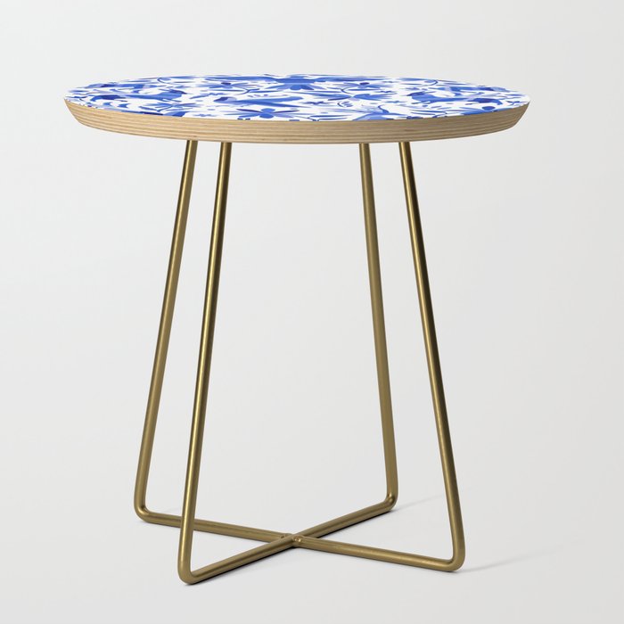 Mexican Otomí Design in Deep Blue by Akbaly Side Table Gallery Image 1