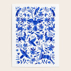 Mexican Otomí Design in Deep Blue by Akbaly Poster Gallery Image 4