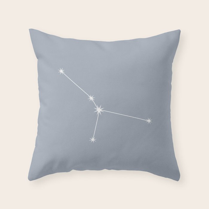 Cancer Zodiac Star Constellation Line Art Blue Grey Throw Pillow Gallery Image 6