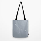 Cancer Zodiac Star Constellation Line Art Blue Grey Tote Bag Gallery Image 2