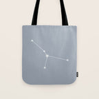 Cancer Zodiac Star Constellation Line Art Blue Grey Tote Bag Gallery Image 1