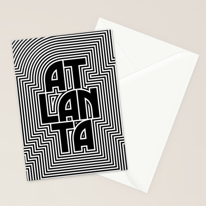 Atlanta City Text Pattern USA Stationery Card Gallery Image 2