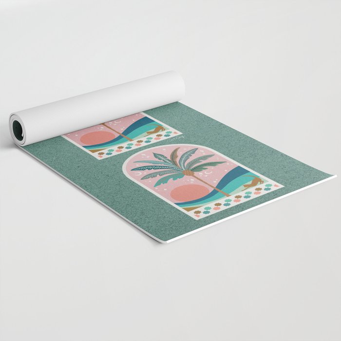 Moorish Framed Palm Tree - Mint & Blush Yoga Mat Gallery Image 2