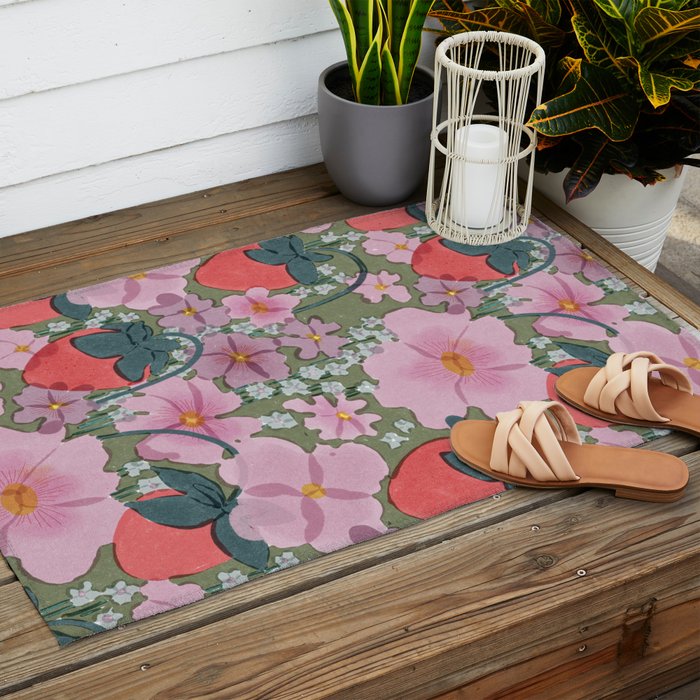 strawberry fields II Outdoor Rug Gallery Image 2
