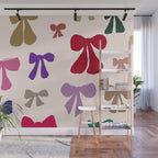 Bow Pattern in Multicolor Wall Mural Gallery Image 1