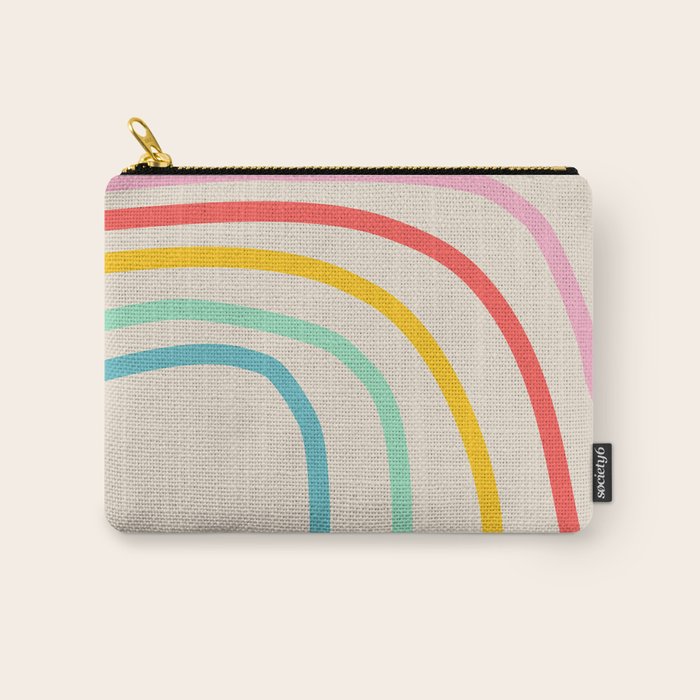 Abstract Pastel Rainbow Lines Carry All Pouch Gallery Image 1