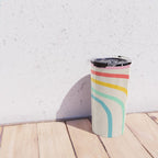 Abstract Pastel Rainbow Lines Travel Mug Gallery Image 4
