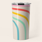 Abstract Pastel Rainbow Lines Travel Mug Gallery Image 1