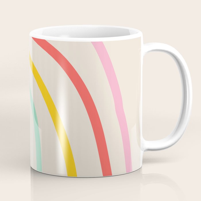 Abstract Pastel Rainbow Lines Coffee Mug Gallery Image 1
