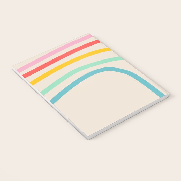 Abstract Pastel Rainbow Lines Notebook Gallery Image 3