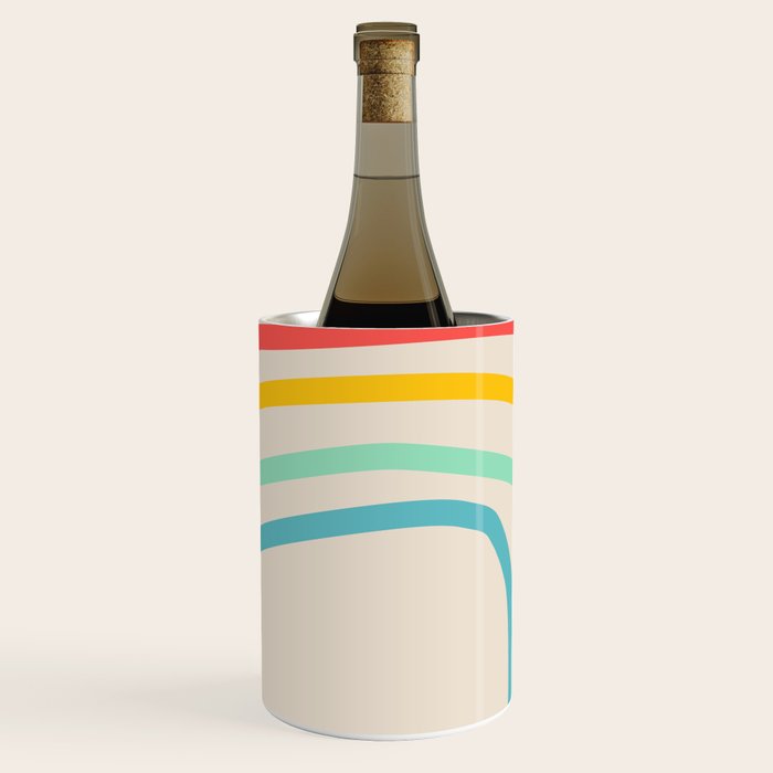 Abstract Pastel Rainbow Lines Wine Chiller Gallery Image 2