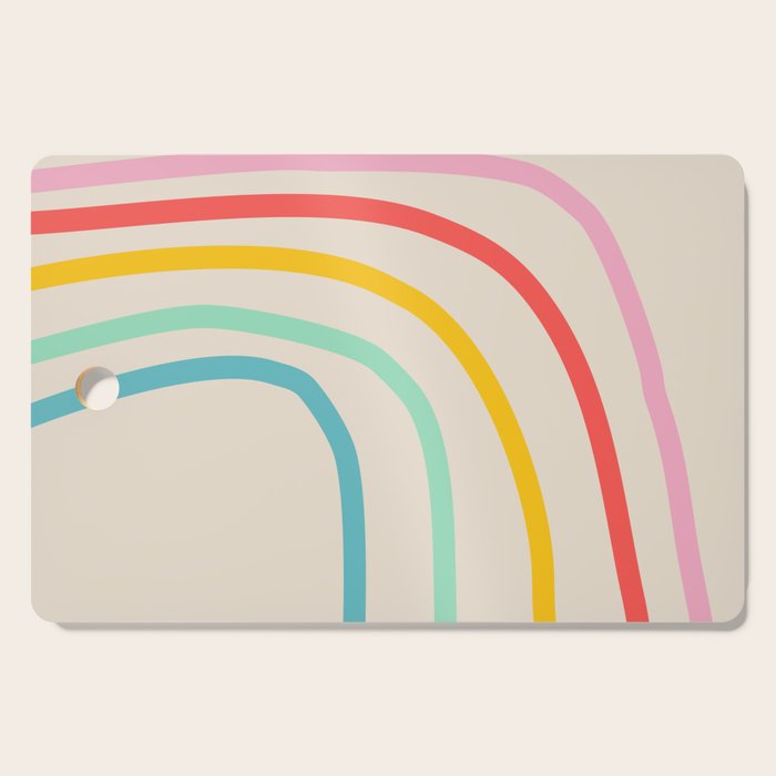 Abstract Pastel Rainbow Lines Cutting Board Gallery Image 1