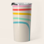 Abstract Pastel Rainbow Lines Travel Mug Gallery Image 3
