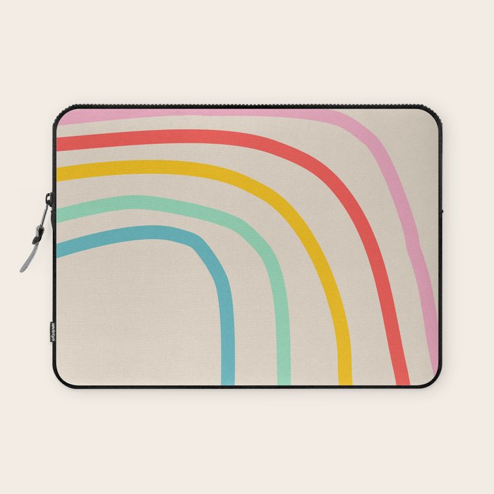 Abstract Pastel Rainbow Lines Laptop Sleeve Gallery Image 1