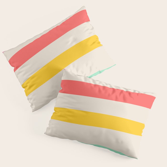 Abstract Pastel Rainbow Lines Pillow Sham Gallery Image 3