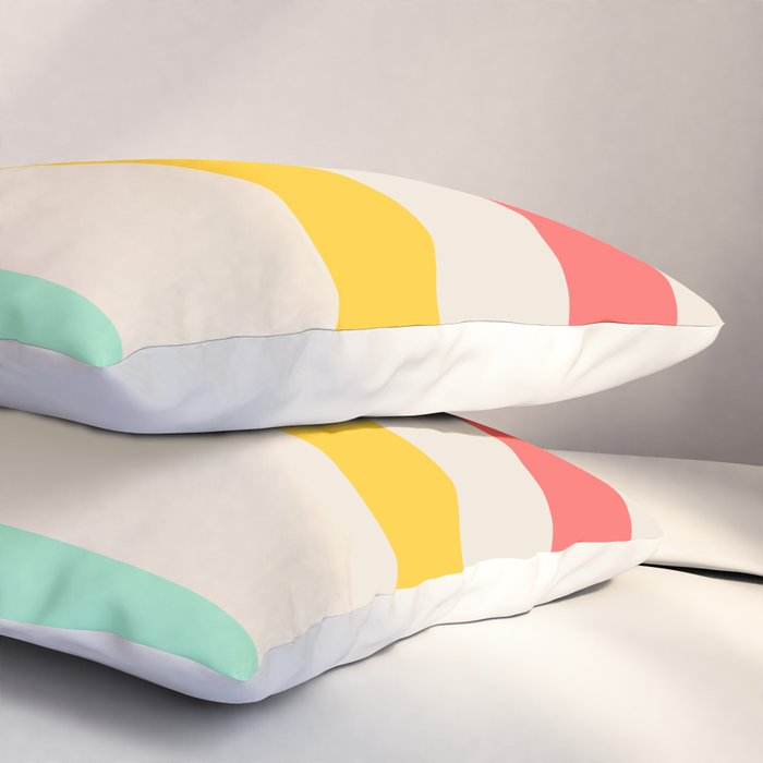Abstract Pastel Rainbow Lines Pillow Sham Gallery Image 3