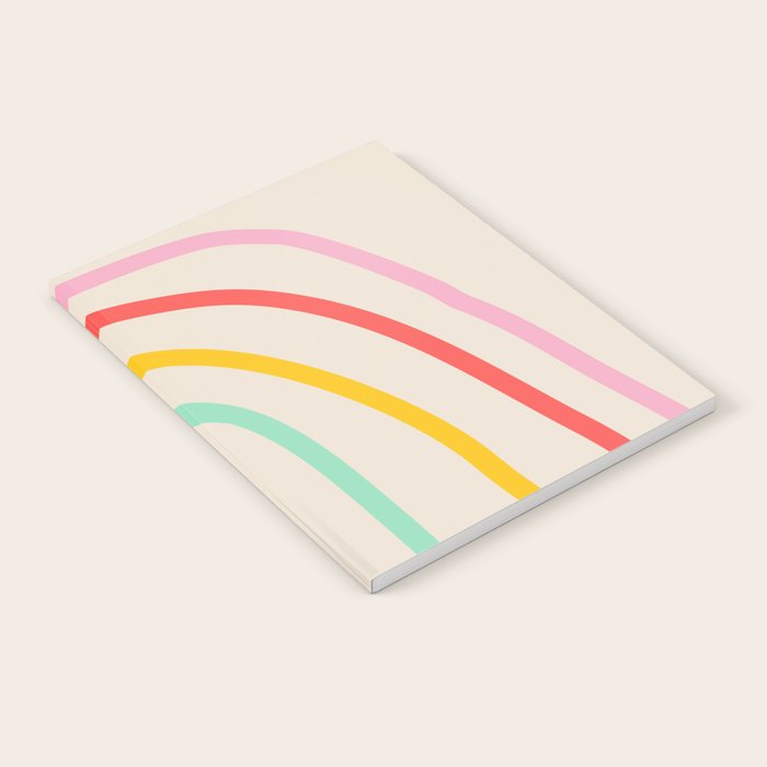 Abstract Pastel Rainbow Lines Notebook Gallery Image 1