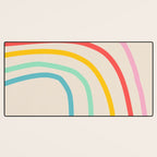 Abstract Pastel Rainbow Lines Desk Mat Gallery Image 3