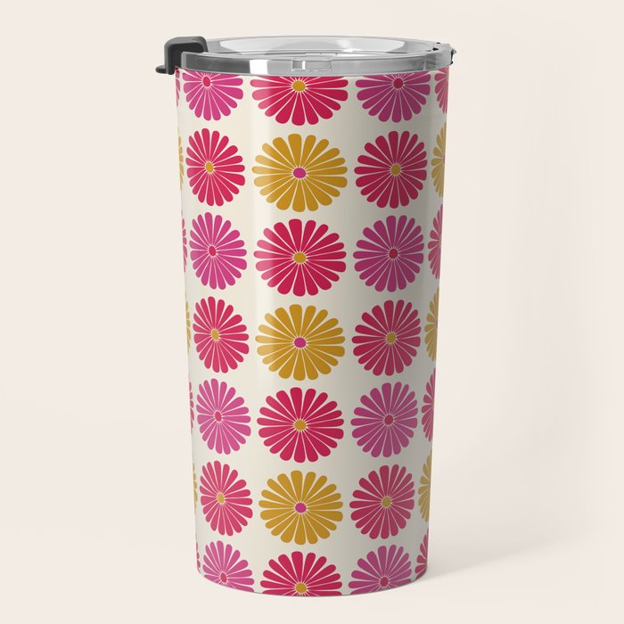 Retro Summer Daisies VII Travel Mug Gallery Image 3