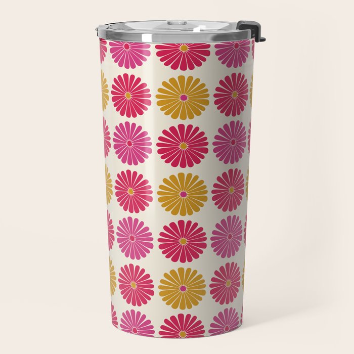 Retro Summer Daisies VII Travel Mug Gallery Image 2