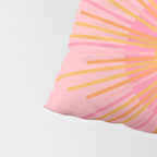 Mid Century Modern Minimalist Sunburst Retro Sun Pink Orange Mustard Yellow Pillow Sham Gallery Image 4