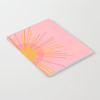 Mid Century Modern Minimalist Sunburst Retro Sun Pink Orange Mustard Yellow Notebook Gallery Image 2