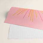 Mid Century Modern Minimalist Sunburst Retro Sun Pink Orange Mustard Yellow Wrapping Paper Gallery Image 2