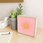 Mid Century Modern Minimalist Sunburst Retro Sun Pink Orange Mustard Yellow Mini Art Print Gallery Image 2