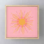 Mid Century Modern Minimalist Sunburst Retro Sun Pink Orange Mustard Yellow Mini Art Print Gallery Image 1