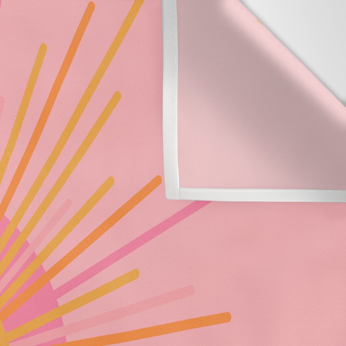 Mid Century Modern Minimalist Sunburst Retro Sun Pink Orange Mustard Yellow Wall Tapestry Gallery Image 3