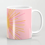 Mid Century Modern Minimalist Sunburst Retro Sun Pink Orange Mustard Yellow Coffee Mug Gallery Image 1