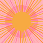 Mid Century Modern Minimalist Sunburst Retro Sun Pink Orange Mustard Yellow Coffee Mug Gallery Image 2