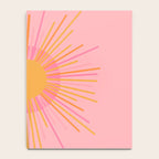 Mid Century Modern Minimalist Sunburst Retro Sun Pink Orange Mustard Yellow Notebook Gallery Image 4