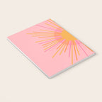 Mid Century Modern Minimalist Sunburst Retro Sun Pink Orange Mustard Yellow Notebook Gallery Image 3