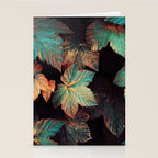 Copper And Teal Leaves Stationery Card Gallery Image 2