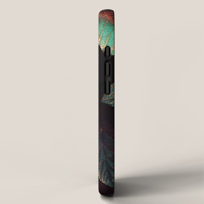 Copper And Teal Leaves iPhone Case Gallery Image 2