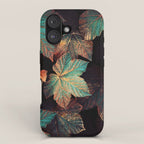 Copper And Teal Leaves iPhone Case Gallery Image 1