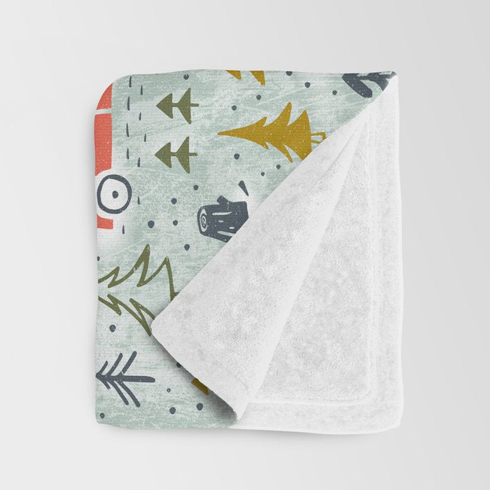 Home For The Holidays Blush Mint Christmas Throw Blanket Gallery Image 3