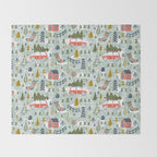 Home For The Holidays Blush Mint Christmas Throw Blanket Gallery Image 2