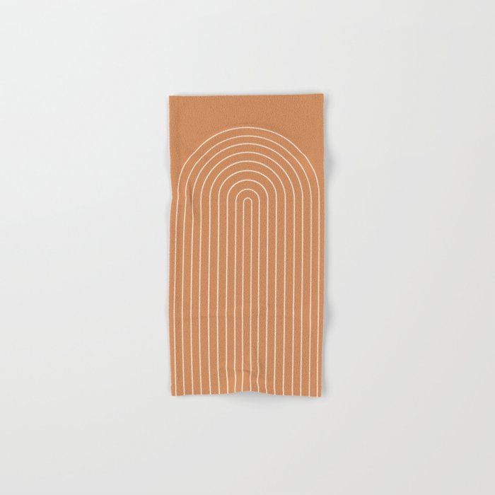 Minimal Arch XLVIII Peach Orange Modern Geometric Lines Bath Towel Gallery Image 1